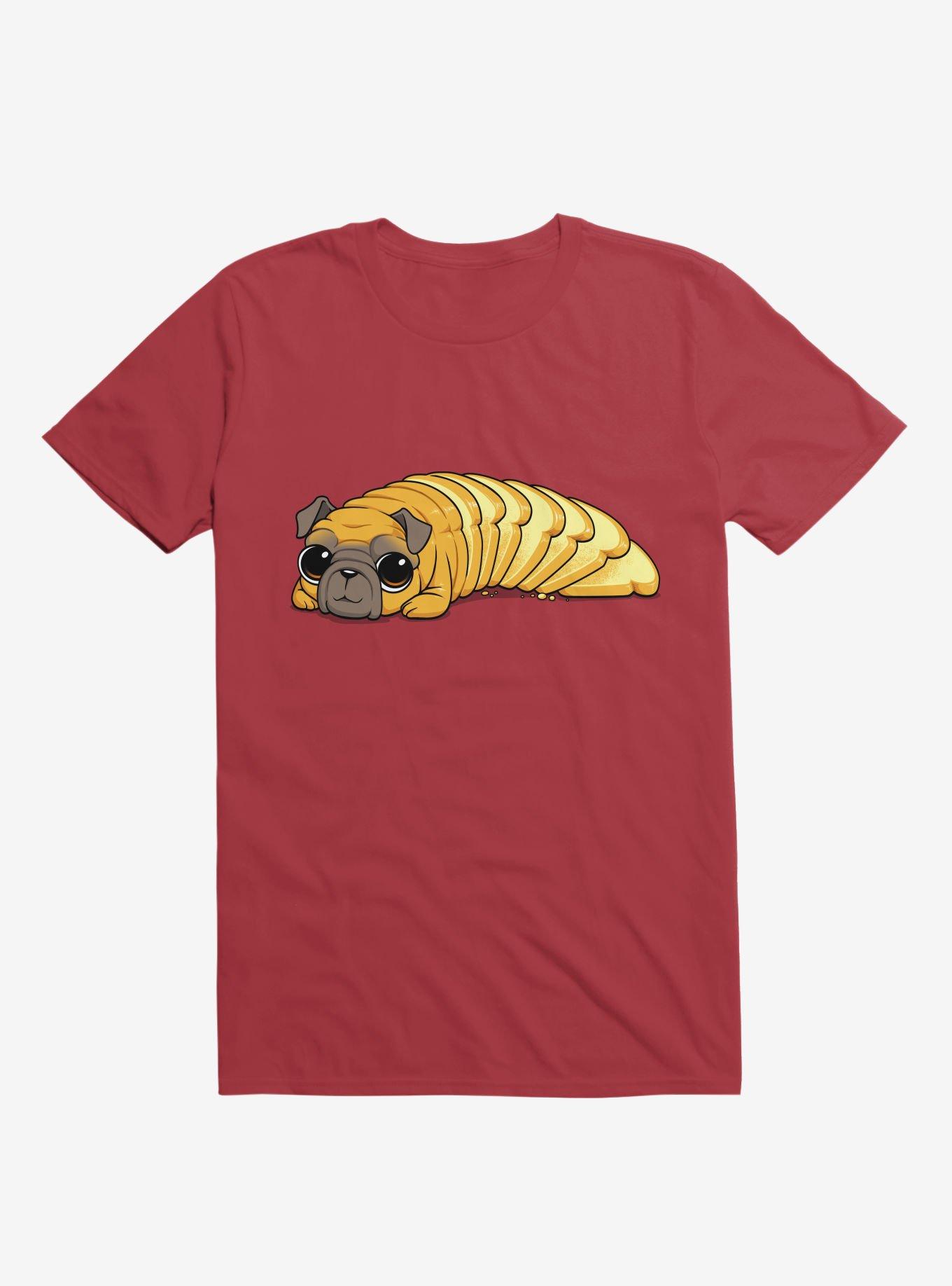 Pug Bread T-Shirt, RED, hi-res