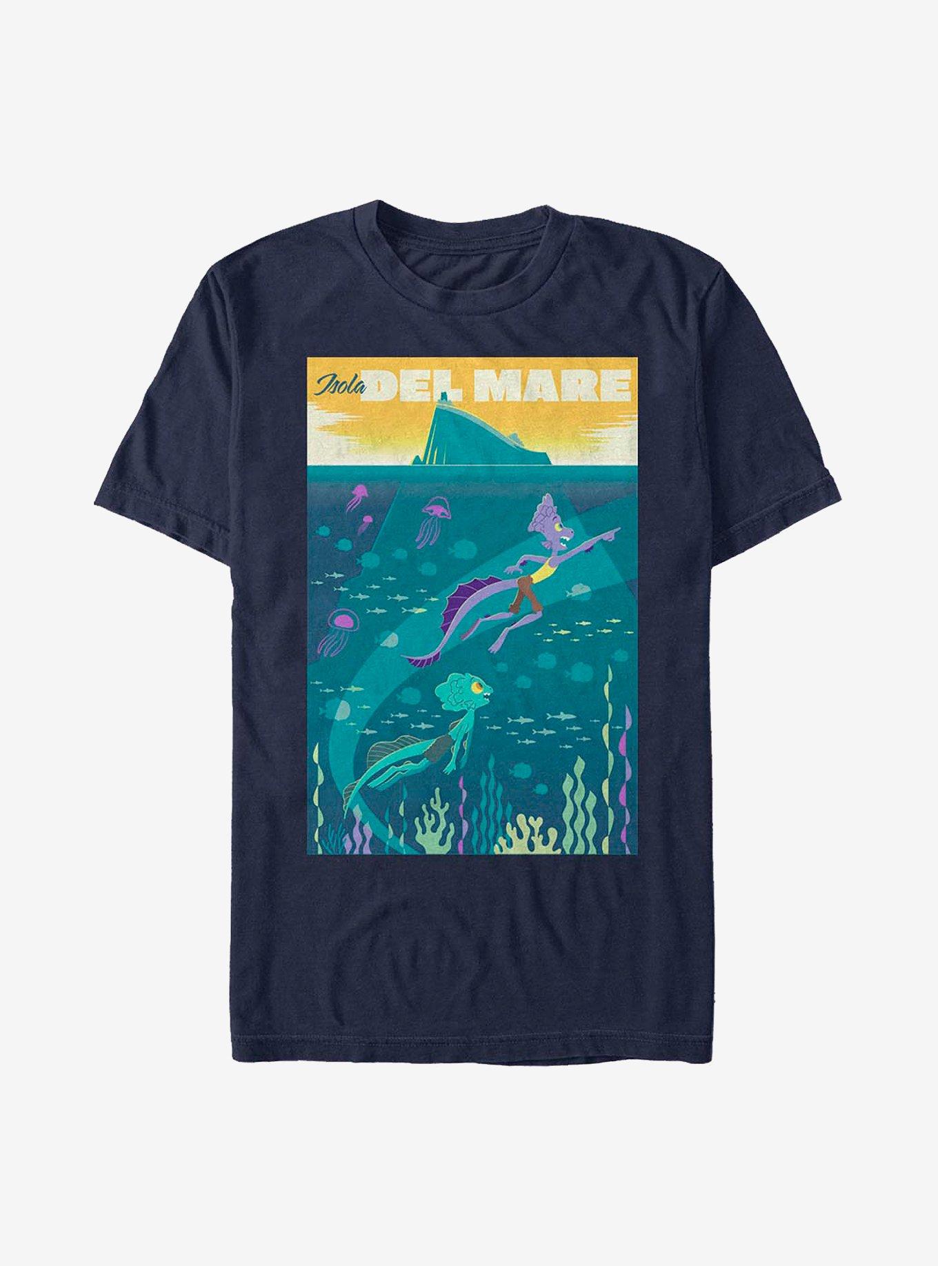 Disney Pixar Luca Isola Del Mare Poster T-Shirt, NAVY, hi-res