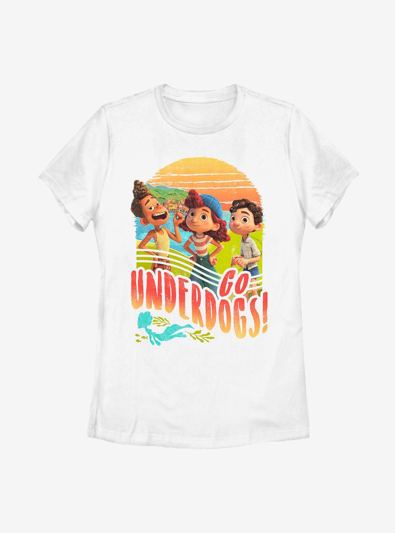 Disney Pixar Luca Go Underdogs! Womens T-Shirt, WHITE, hi-res