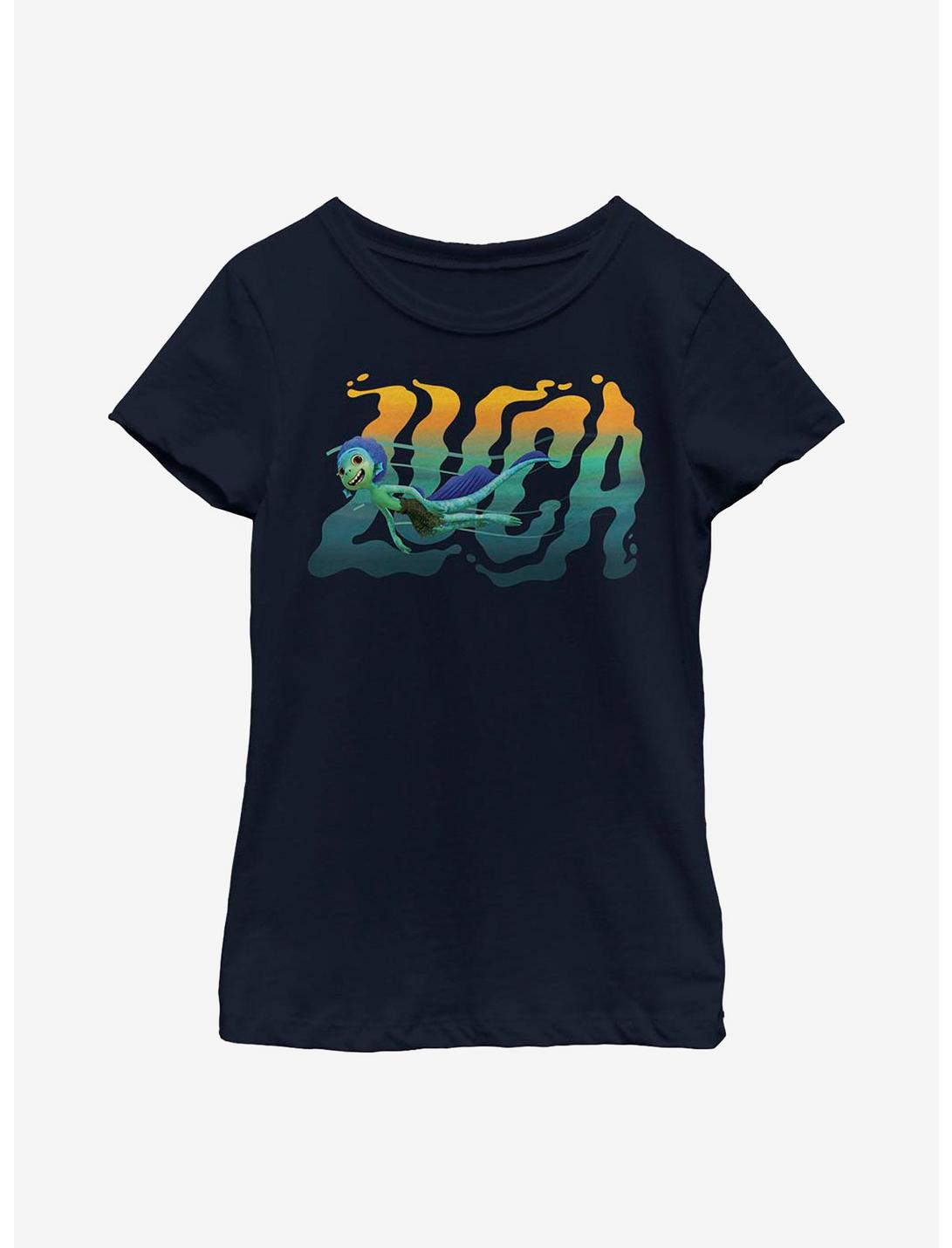 Disney Pixar Luca Swimming Youth Girls T-Shirt, NAVY, hi-res