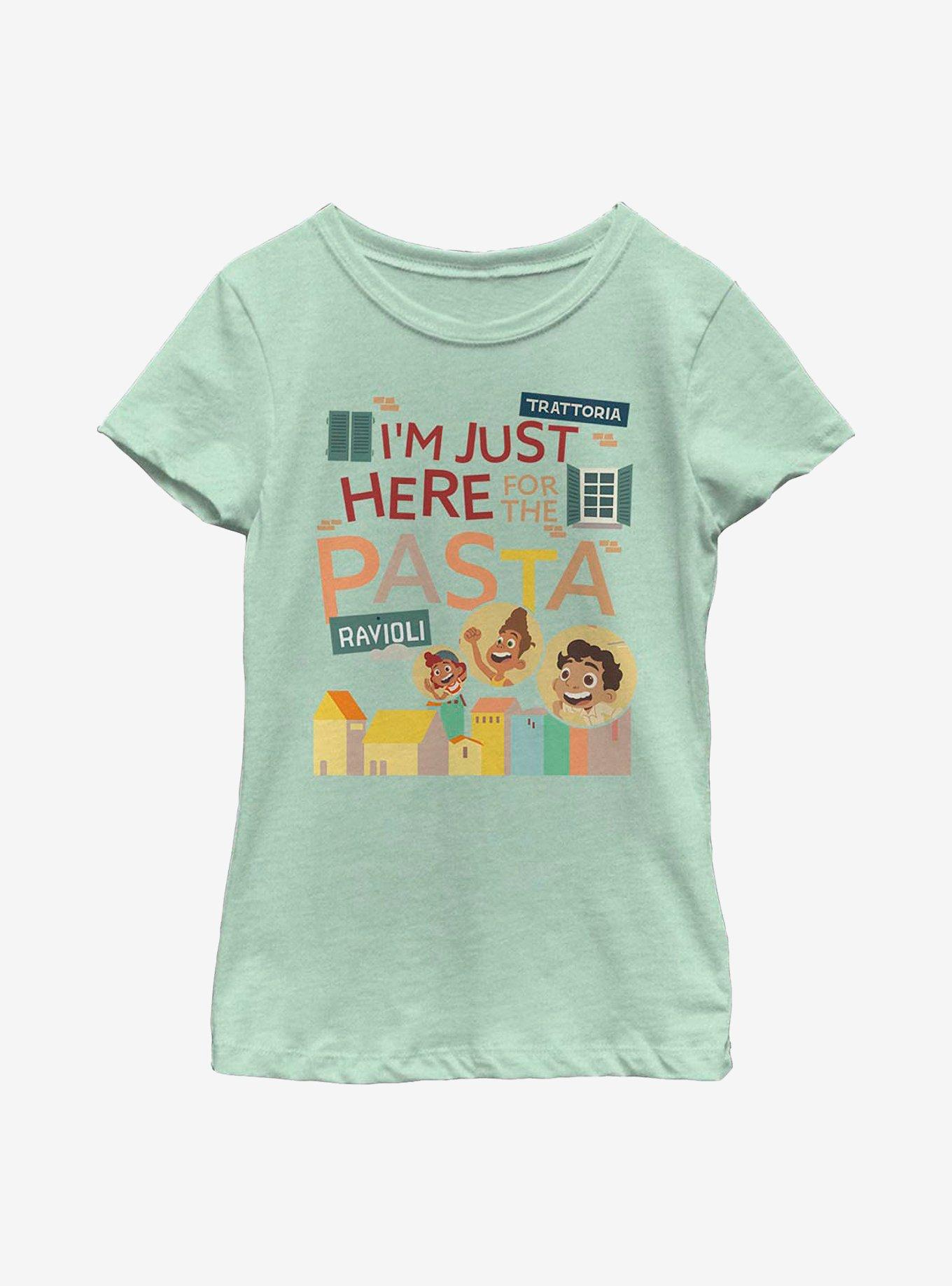 Disney Pixar Luca I'm Just Here For The Pasta Youth Girls T-Shirt, MINT, hi-res