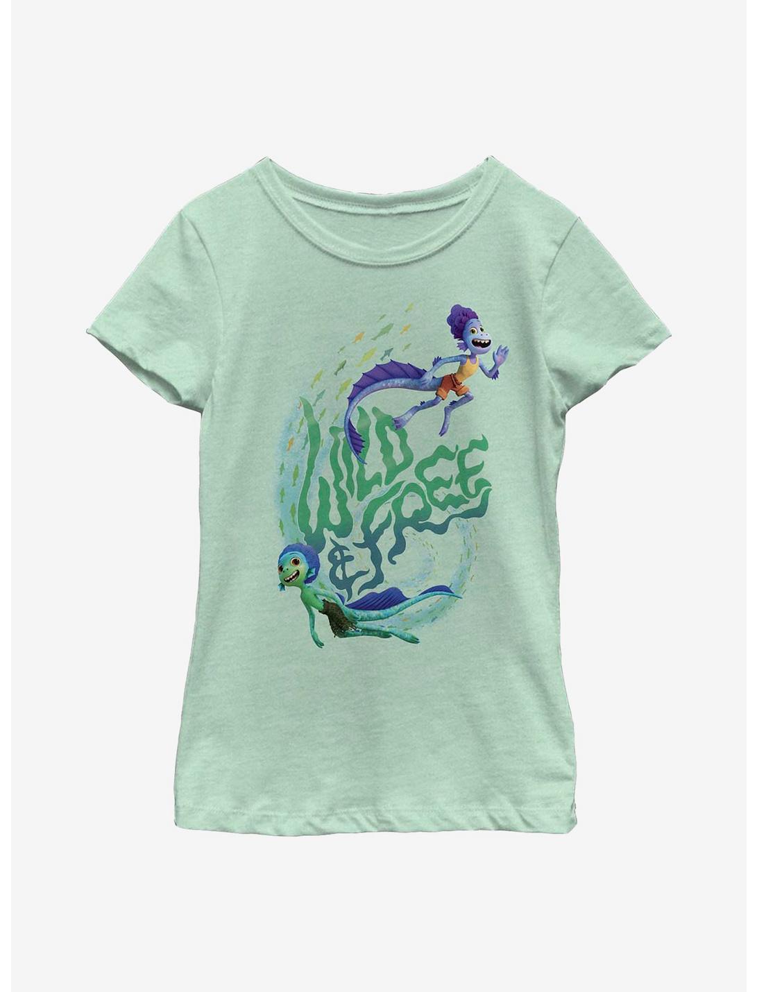 Disney Pixar Luca Wild And Free Swimming Youth Girls T-Shirt, MINT, hi-res