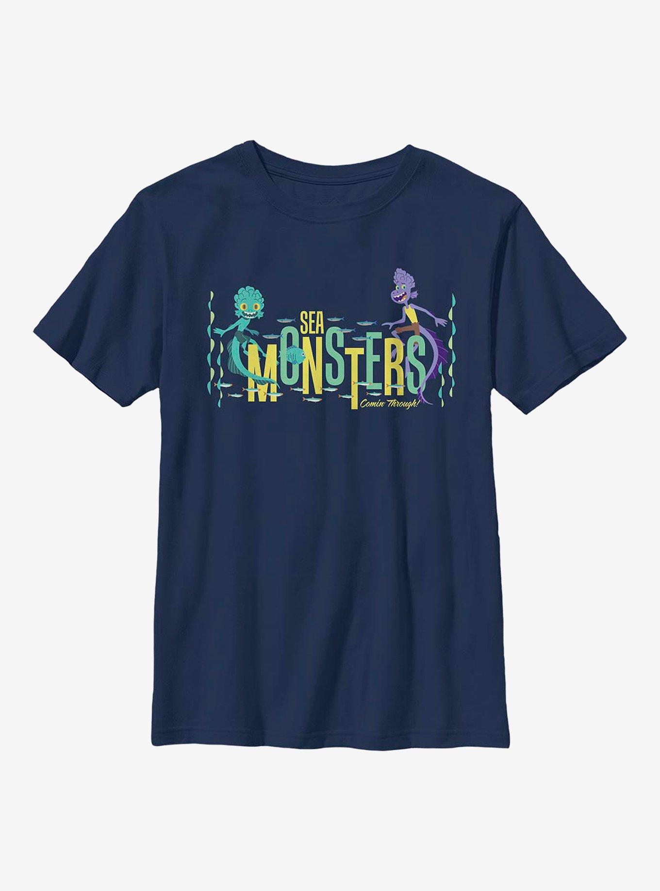 Disney Pixar Luca Sea Monster Coming Through Youth T-Shirt, NAVY, hi-res