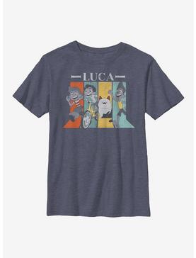 Disney Pixar Luca Sea You Later Characters Youth T-Shirt, NAVY HTR, hi-res