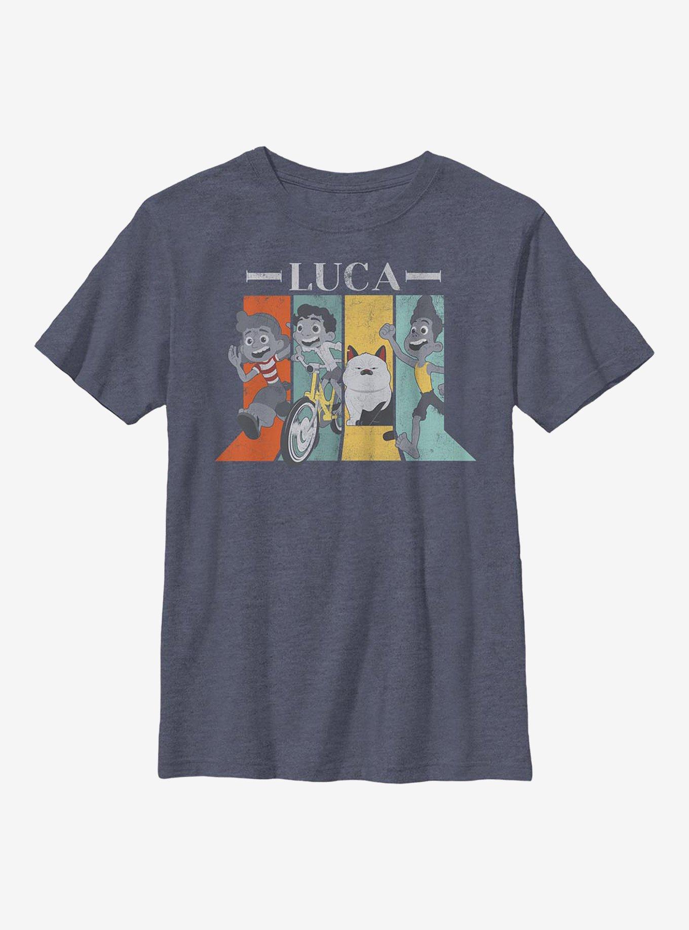 Disney Pixar Luca Sea You Later Characters Youth T-Shirt, NAVY HTR, hi-res