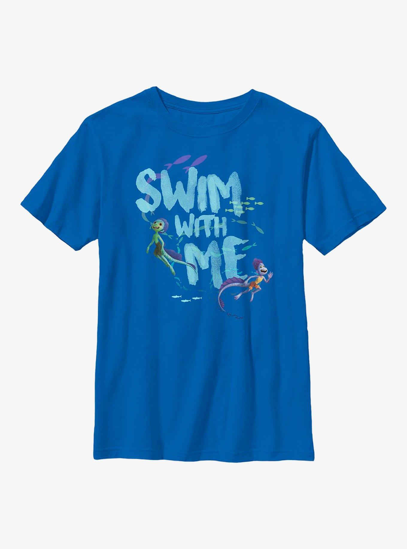 Disney Pixar Luca Swim With Me Youth T-Shirt, ROYAL, hi-res