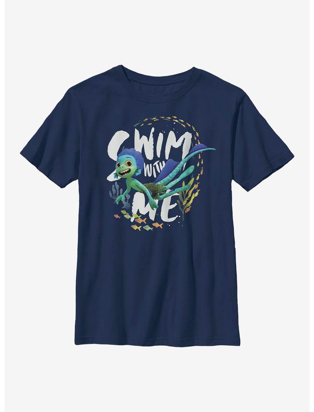 Disney Pixar Luca Swim With Me Sea Monster Youth T-Shirt, NAVY, hi-res
