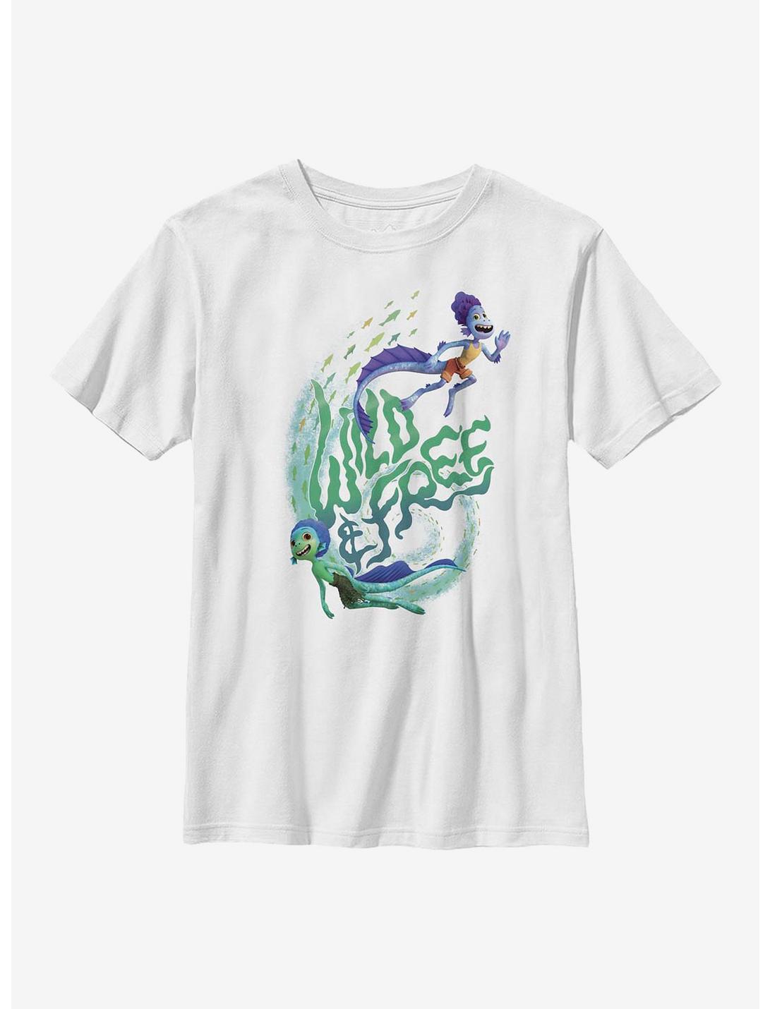 Disney Pixar Luca Wild And Free Swimming Youth T-Shirt, WHITE, hi-res