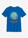 Disney Pixar Luca Best Summer Ever Stamp Youth T-Shirt, ROYAL, hi-res