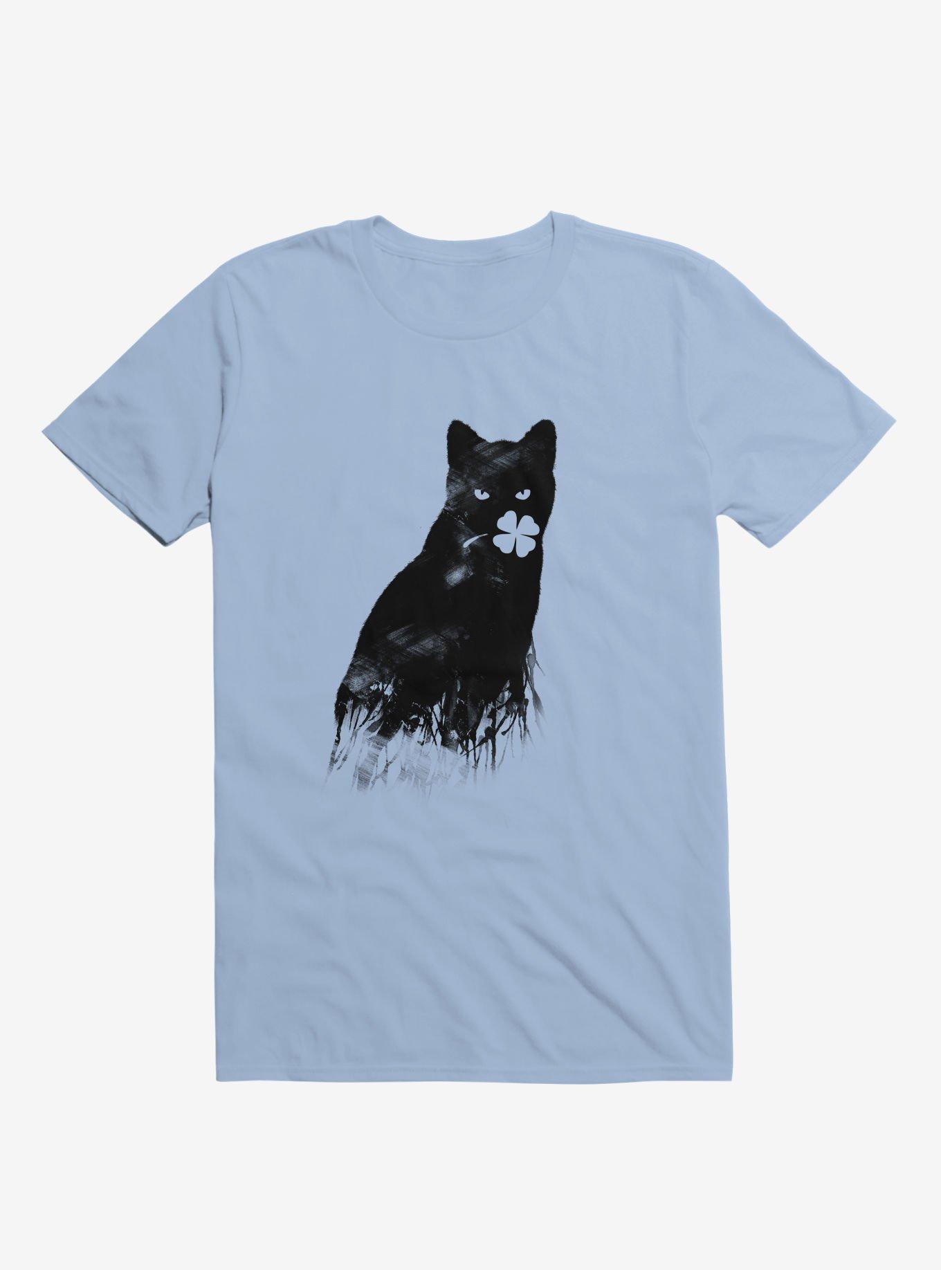 Ambivalence Cat & Clover Light Blue T-Shirt, , hi-res