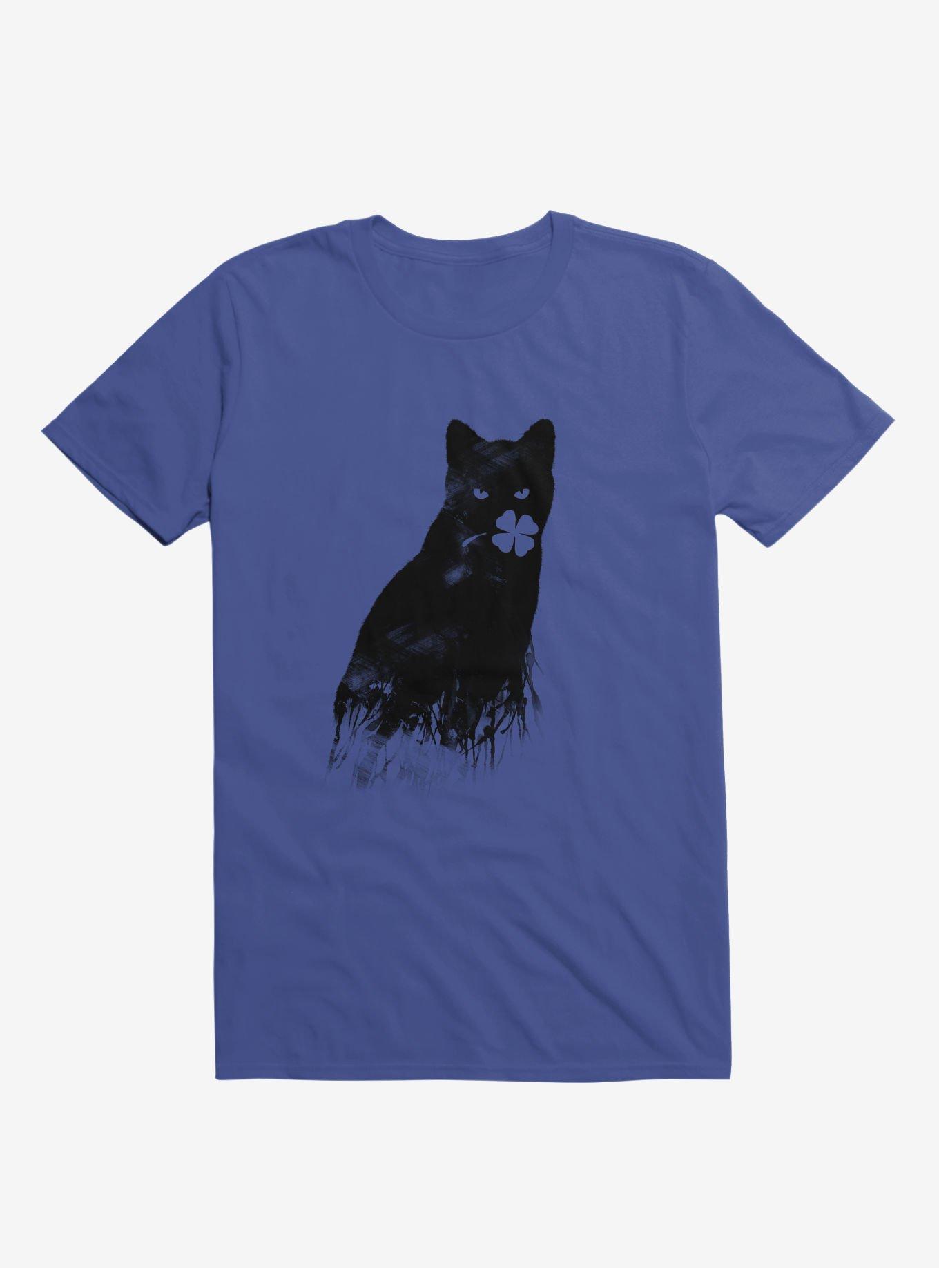 Ambivalence Cat & Clover Royal Blue T-Shirt, ROYAL, hi-res