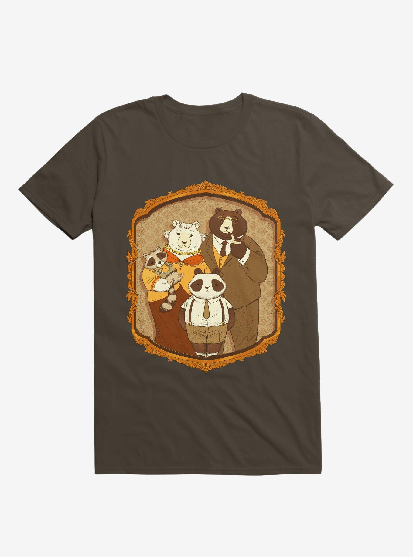 Family Portrait Mama Papa Bear T-Shirt, BROWN, hi-res