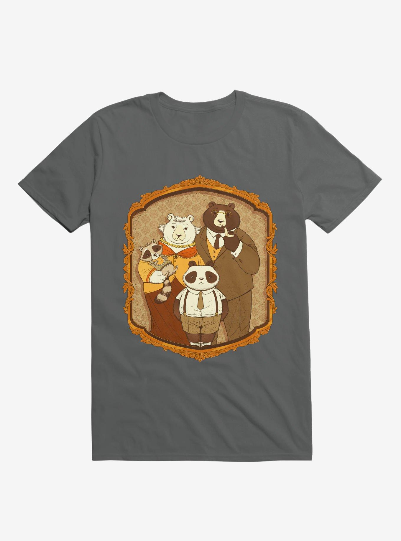 Family Portrait Mama Papa Bear T-Shirt, CHARCOAL, hi-res