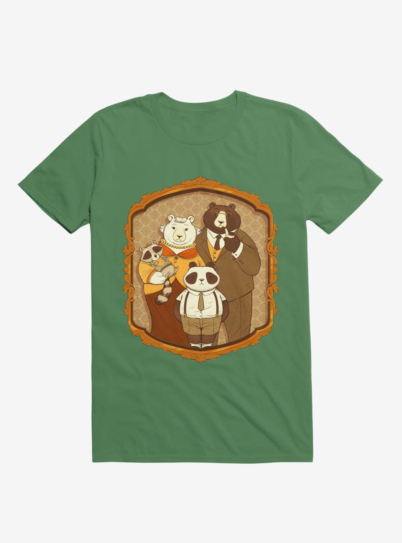 Family Portrait Mama Papa Bear T-Shirt, KELLY GREEN, hi-res