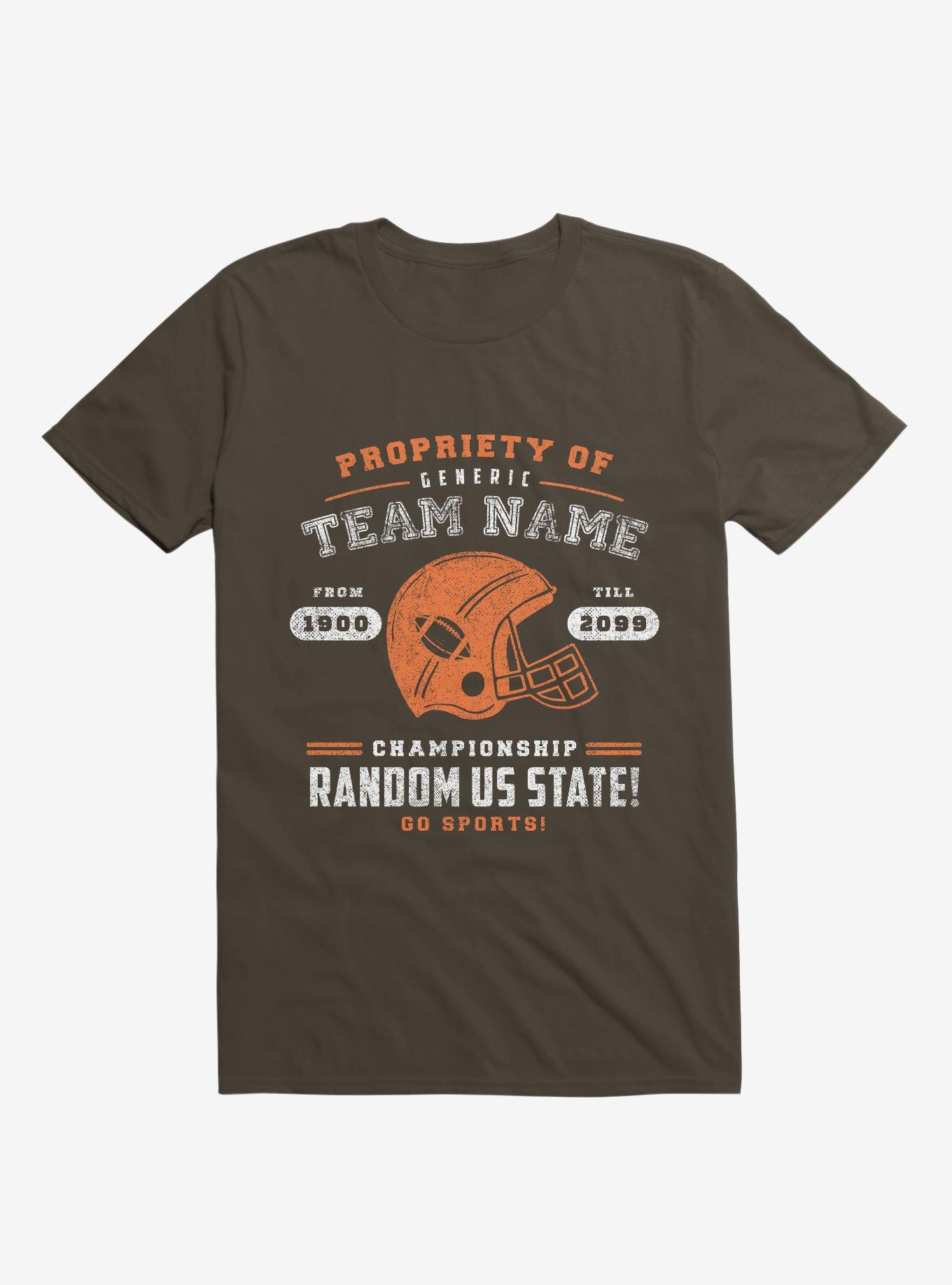 Generic Football T-Shirt, BROWN, hi-res