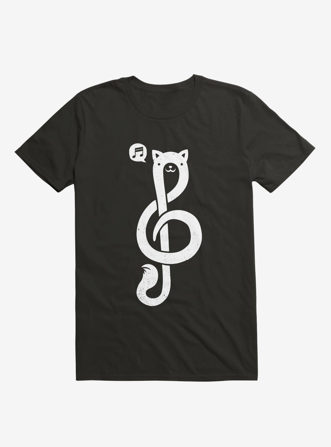 Musicat Black T-Shirt, BLACK, hi-res