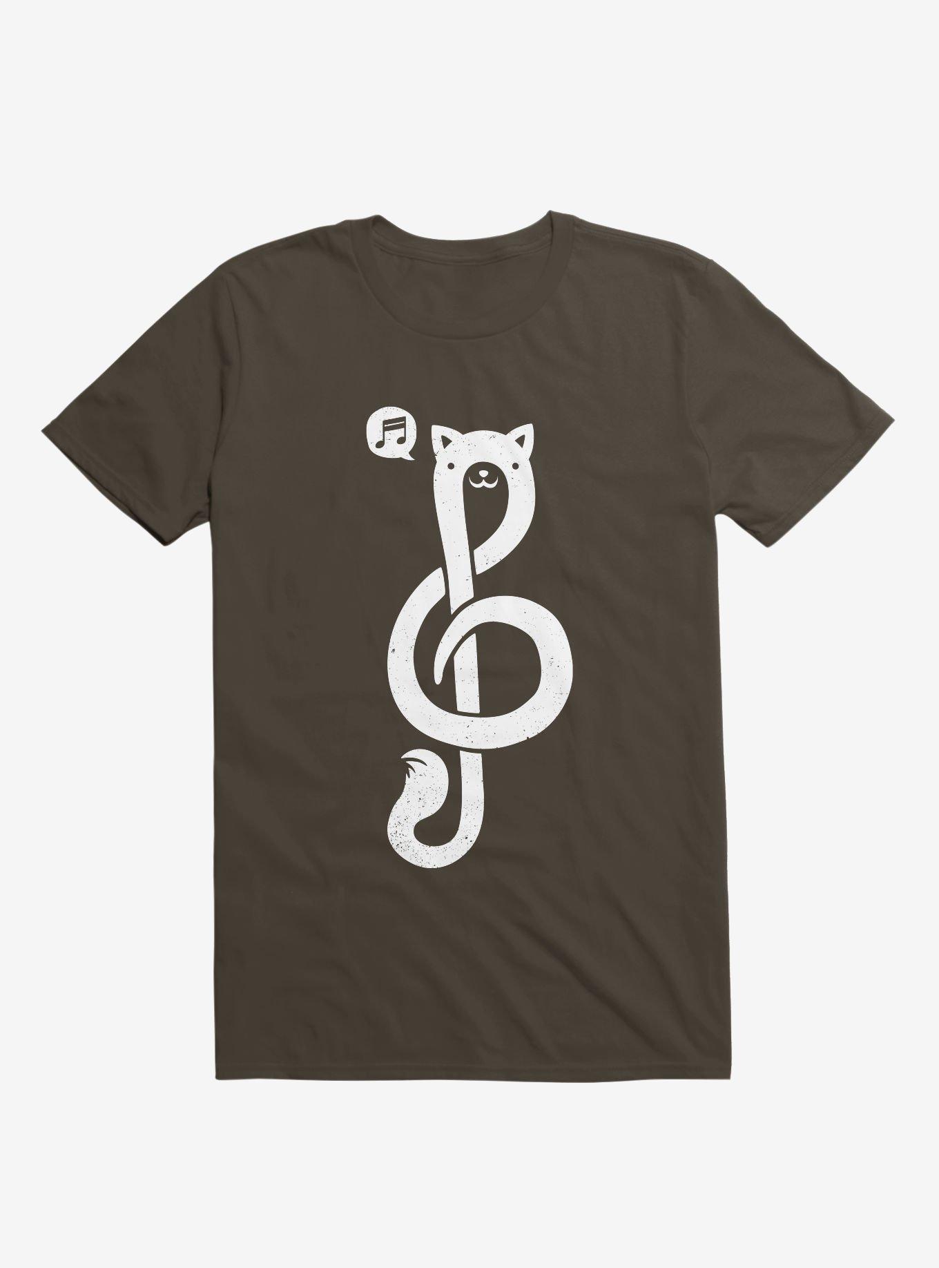 Musicat Brown T-Shirt, BROWN, hi-res