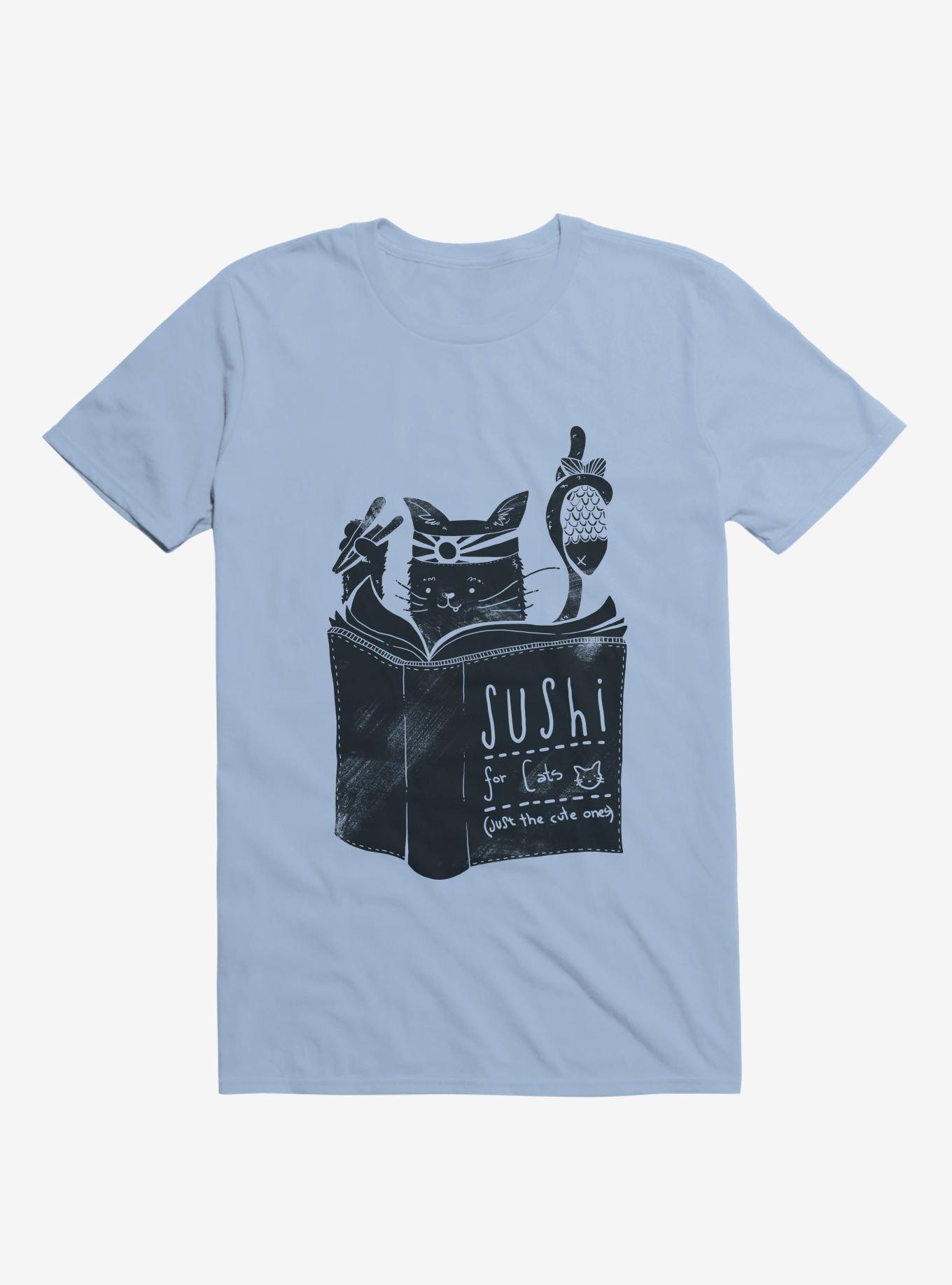 Sushi For Cats Light Blue T-Shirt, LIGHT BLUE, hi-res