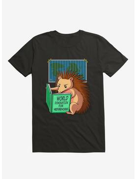 World Domination For Hedgehogs Black T-Shirt, , hi-res