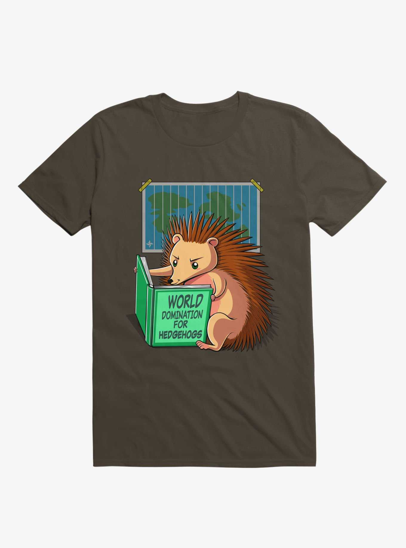 World Domination For Hedgehogs Brown T-Shirt, , hi-res