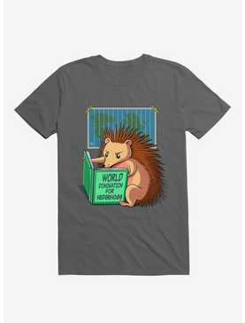 World Domination For Hedgehogs Charcoal Grey T-Shirt, , hi-res