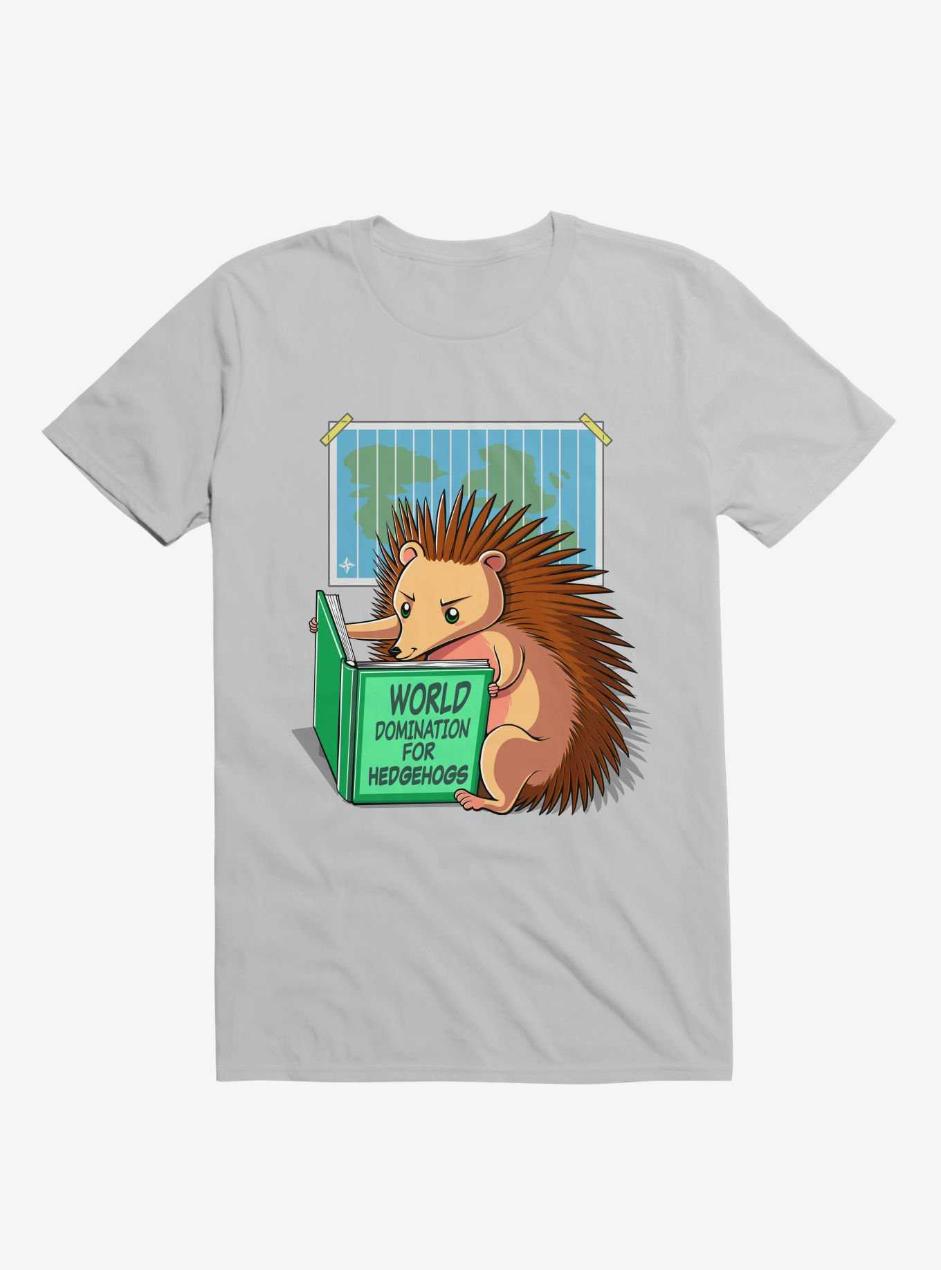 World Domination For Hedgehogs Ice Grey T-Shirt, , hi-res