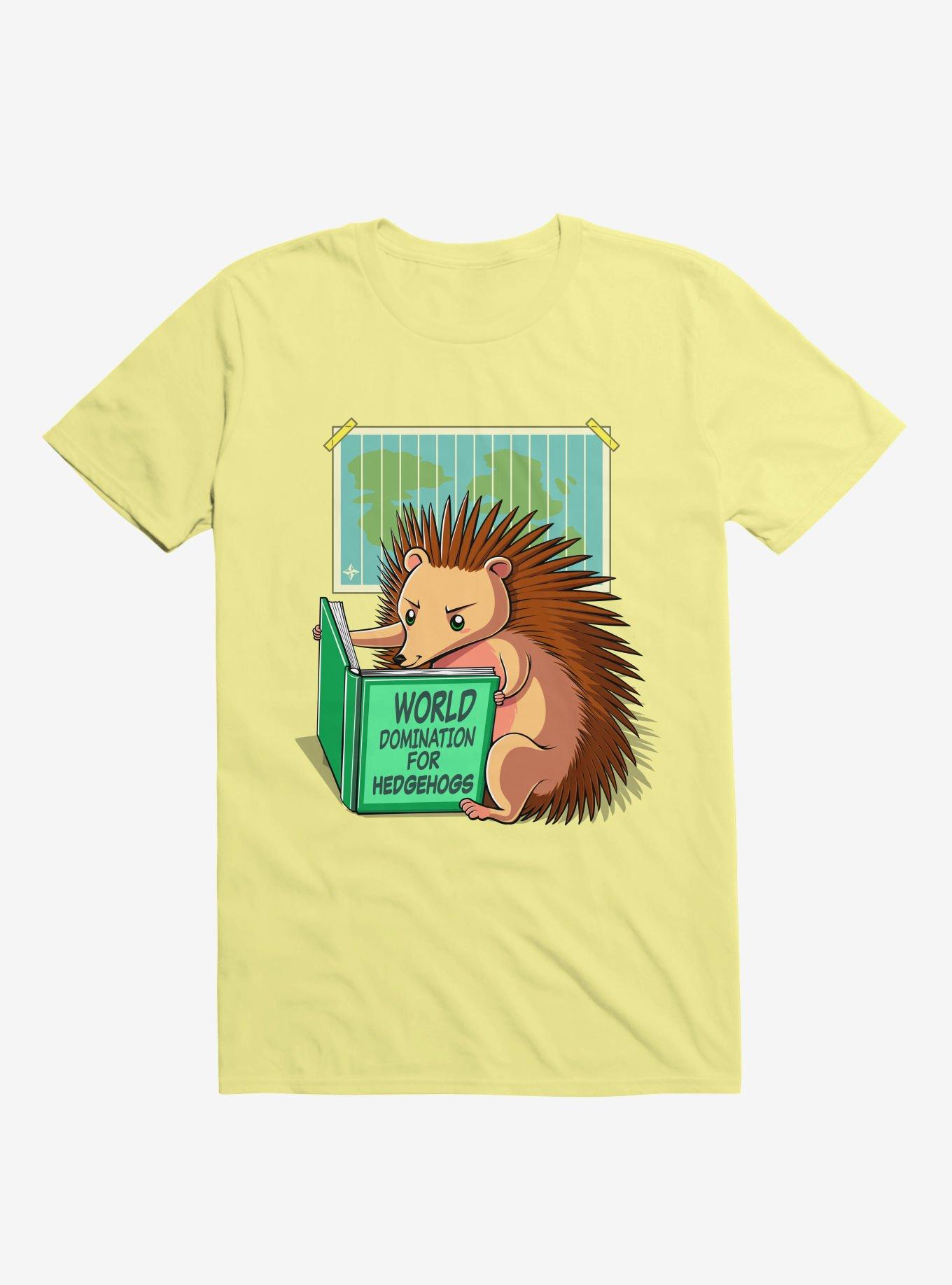 World Domination For Hedgehogs Corn Silk Yellow T-Shirt, CORN SILK, hi-res