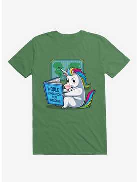 World Domination For Unicorns Kelly Green T-Shirt, , hi-res