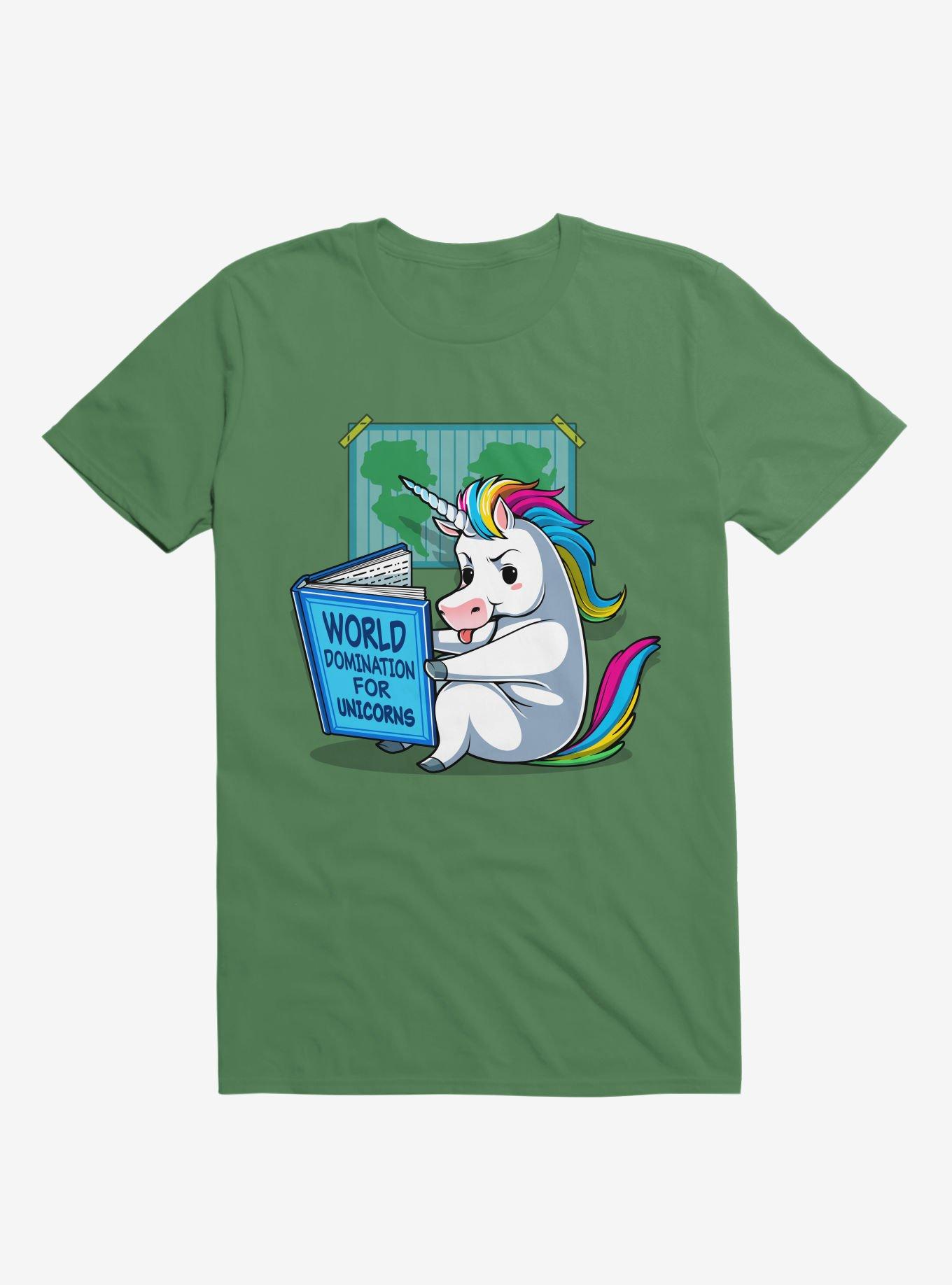 World Domination For Unicorns Kelly Green T-Shirt, KELLY GREEN, hi-res