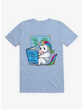 World Domination For Unicorns Light Blue T-Shirt, , hi-res