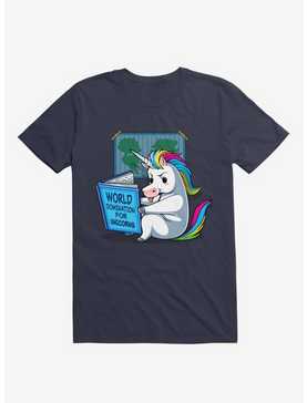 World Domination For Unicorns Navy Blue T-Shirt, , hi-res