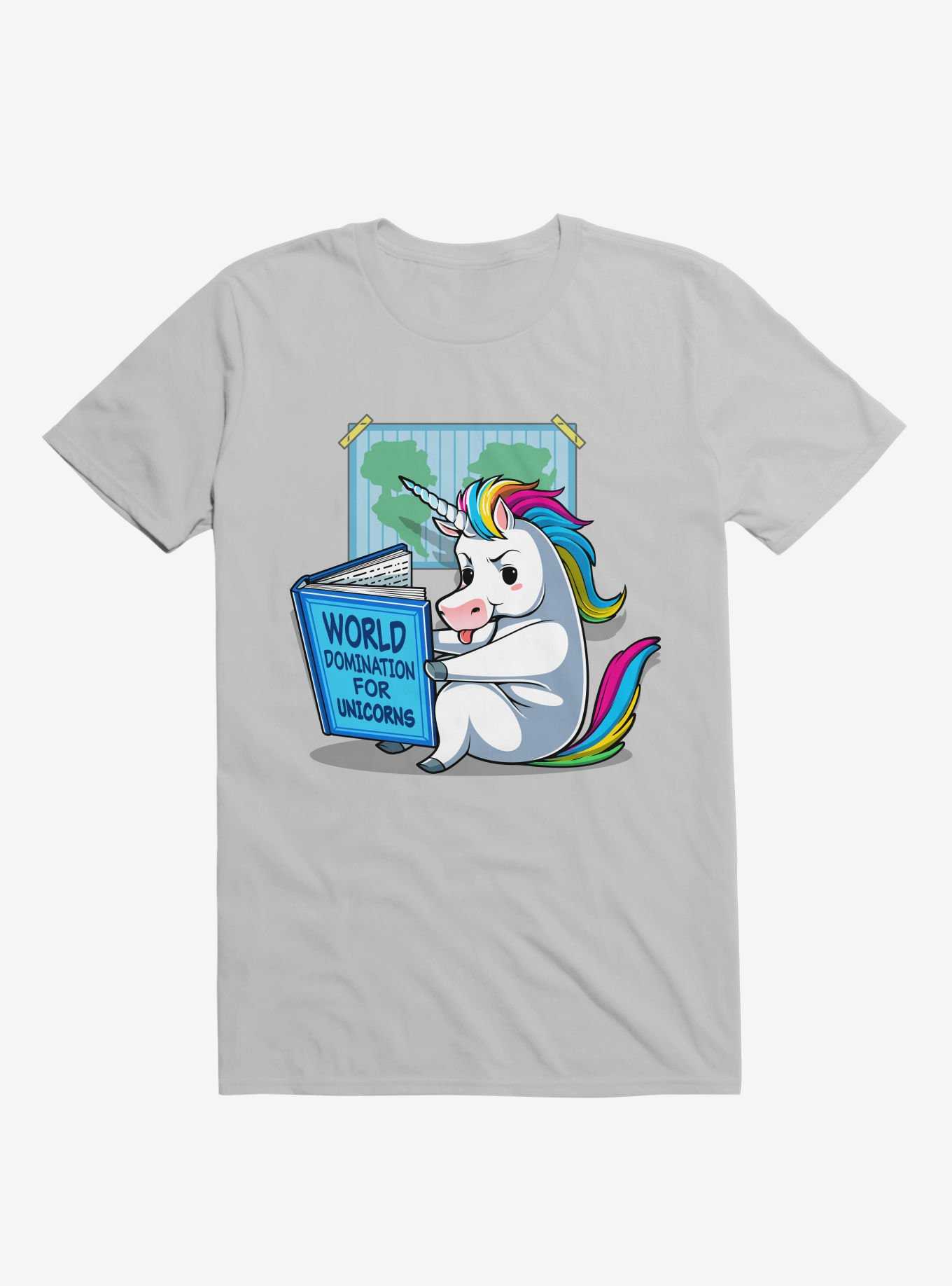 World Domination For Unicorns Ice Grey T-Shirt, , hi-res