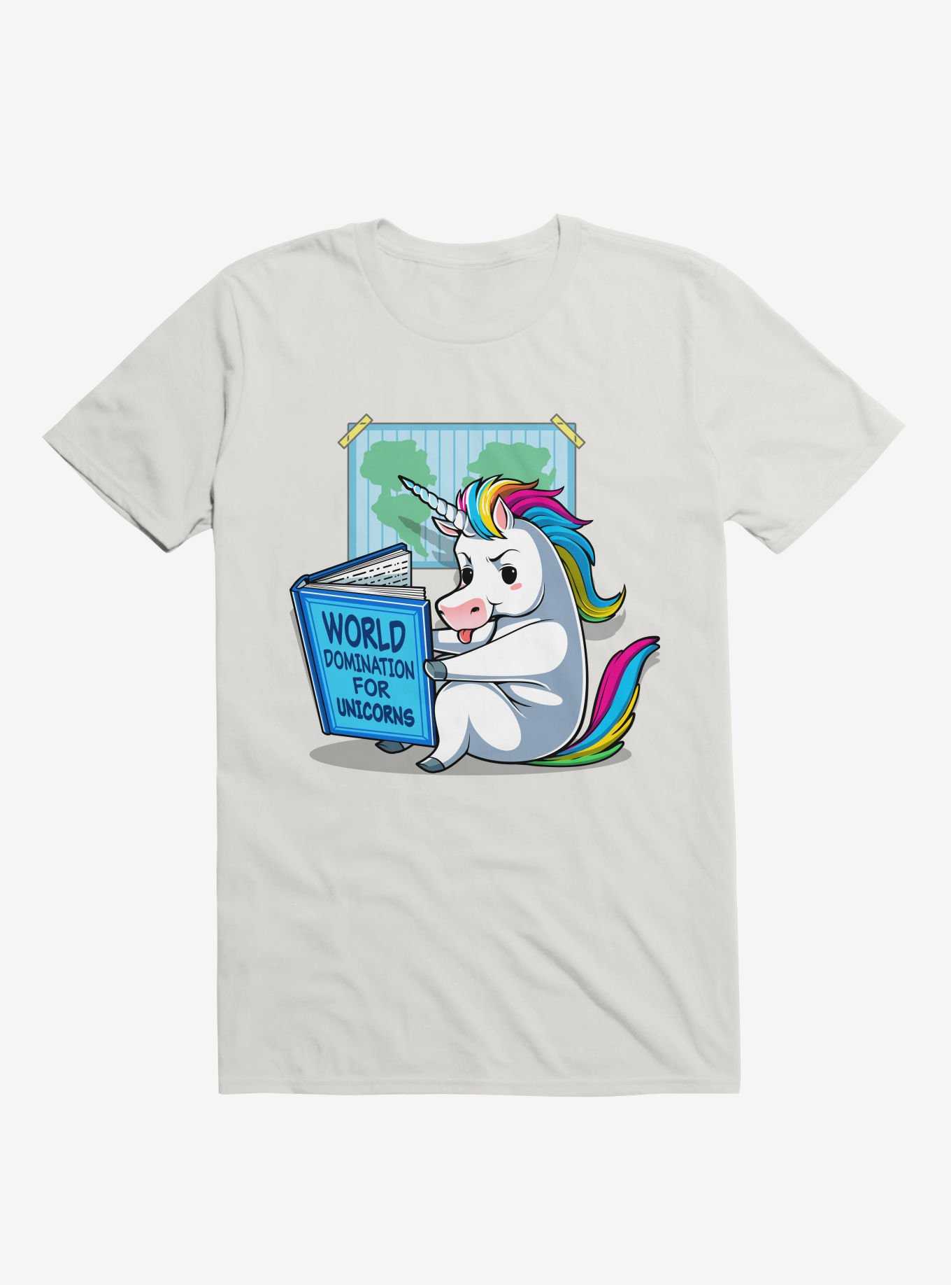 World Domination For Unicorns White T-Shirt, , hi-res