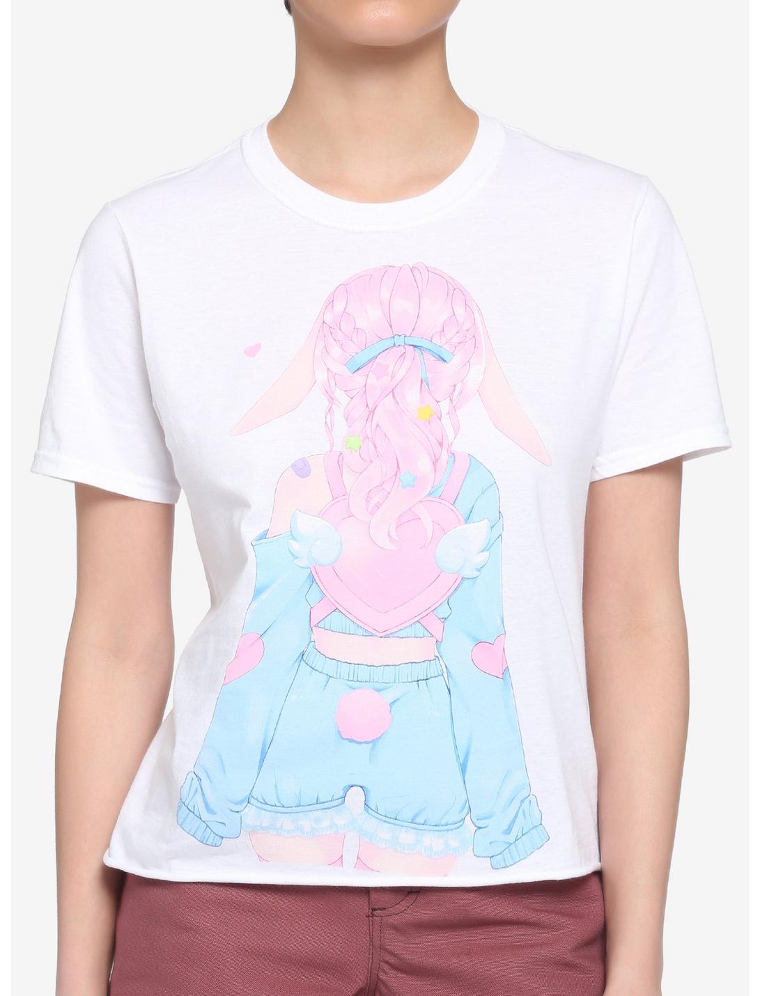 Pastel Kawaii Girl Backpack Girls Crop T-Shirt By Chisana Mun, MULTI, hi-res