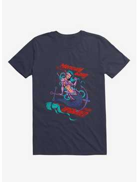 Cyberpunk Mermaid Navy Blue T-Shirt, , hi-res