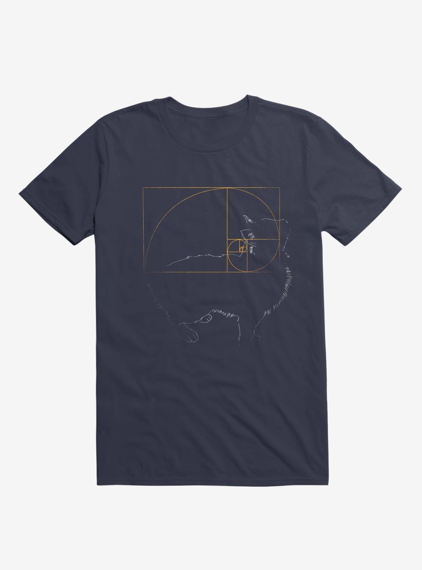 Golden Cat T-Shirt, NAVY, hi-res