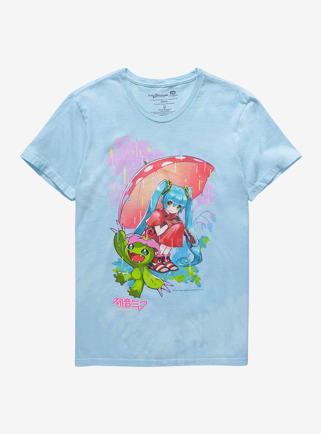 Hatsune Miku X Digimon Rain Shower Girls T-Shirt, MULTI, hi-res