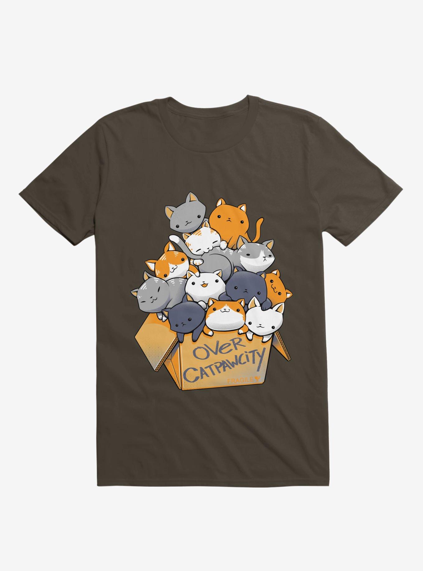 Over Catpawcity T-Shirt, BROWN, hi-res