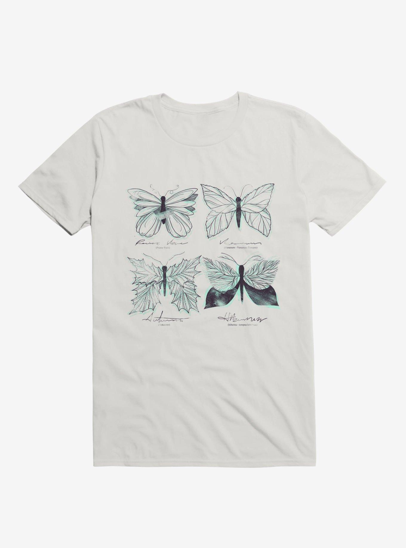Seasons Change Butterfly White T-Shirt, WHITE, hi-res