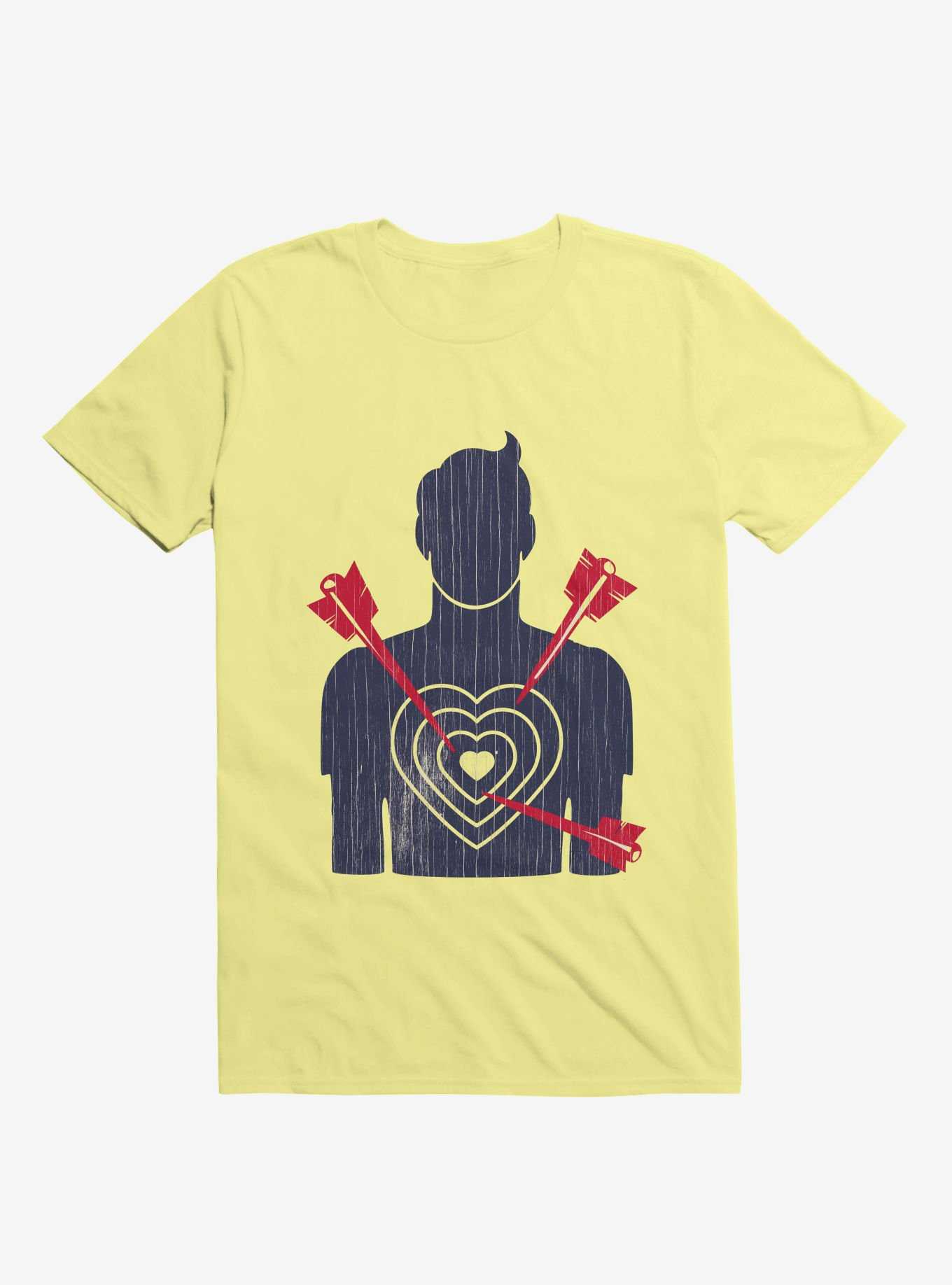 Target Heart Corn Silk Yellow T-Shirt, , hi-res
