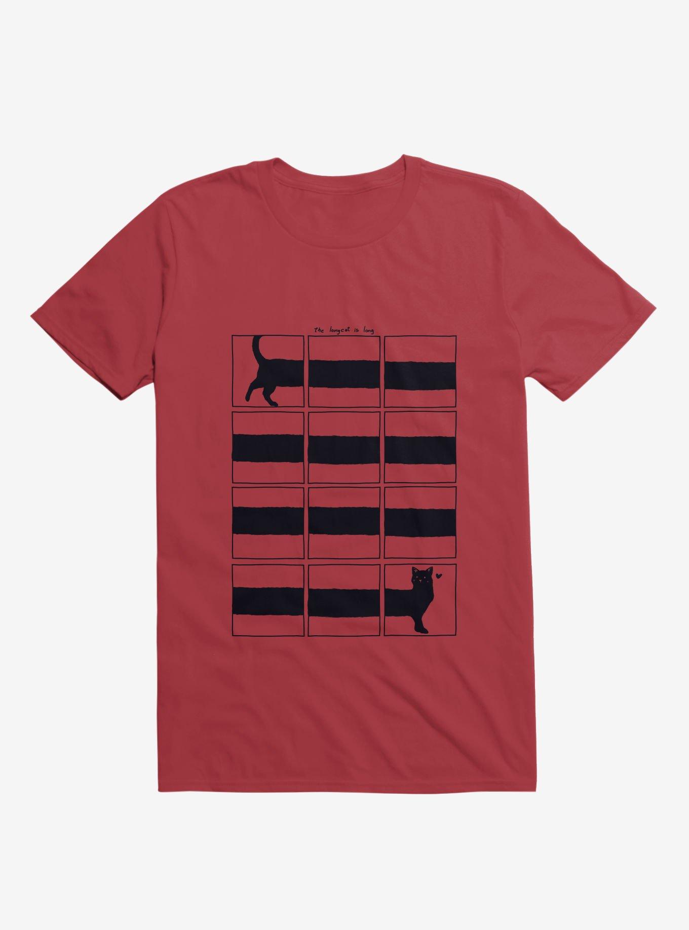 The Longcat Is Long Red T-Shirt, RED, hi-res