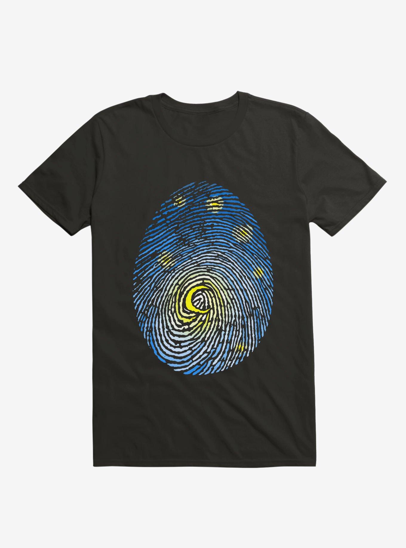 Aurora Fingerprint Black T-Shirt, BLACK, hi-res