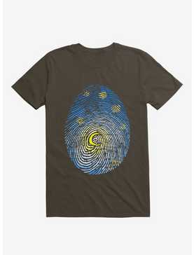 Aurora Fingerprint Brown T-Shirt, , hi-res