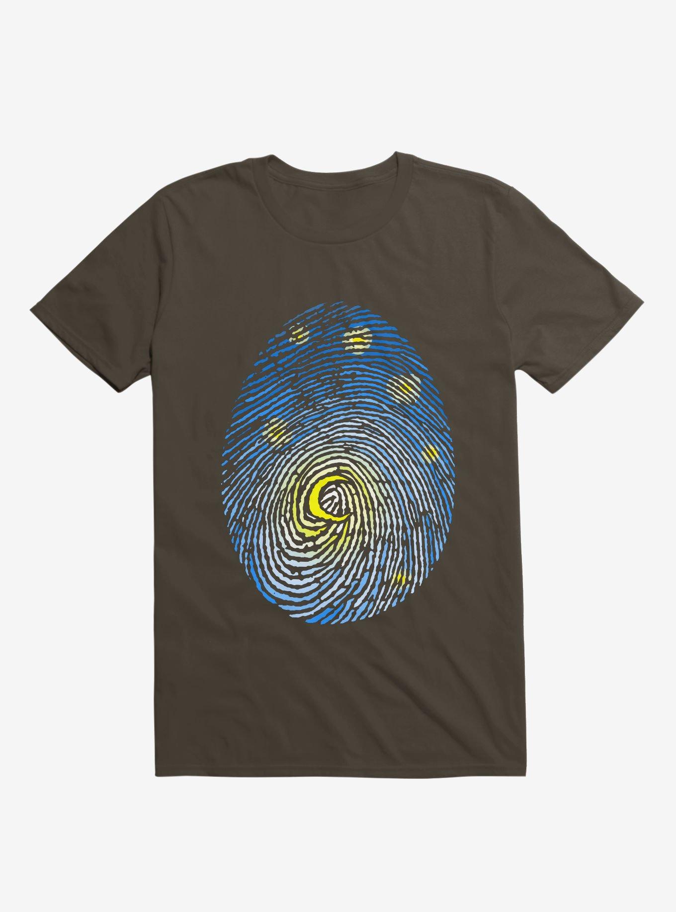 Aurora Fingerprint Brown T-Shirt, BROWN, hi-res