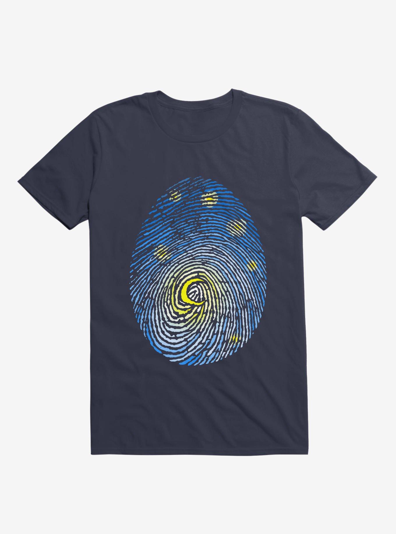 Aurora Fingerprint Navy Blue T-Shirt, , hi-res