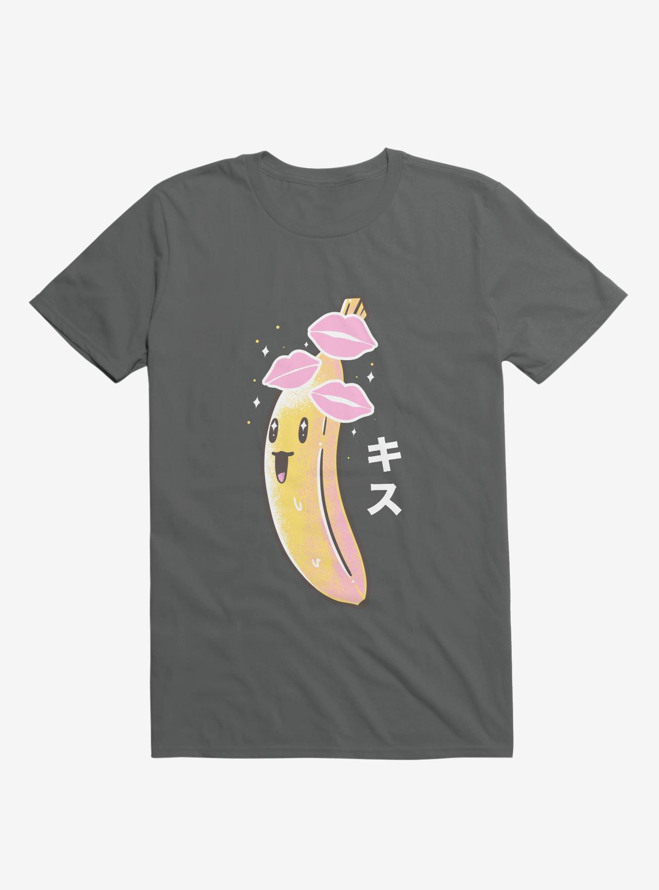 Banana Kisses Charcoal Grey T-Shirt, , hi-res