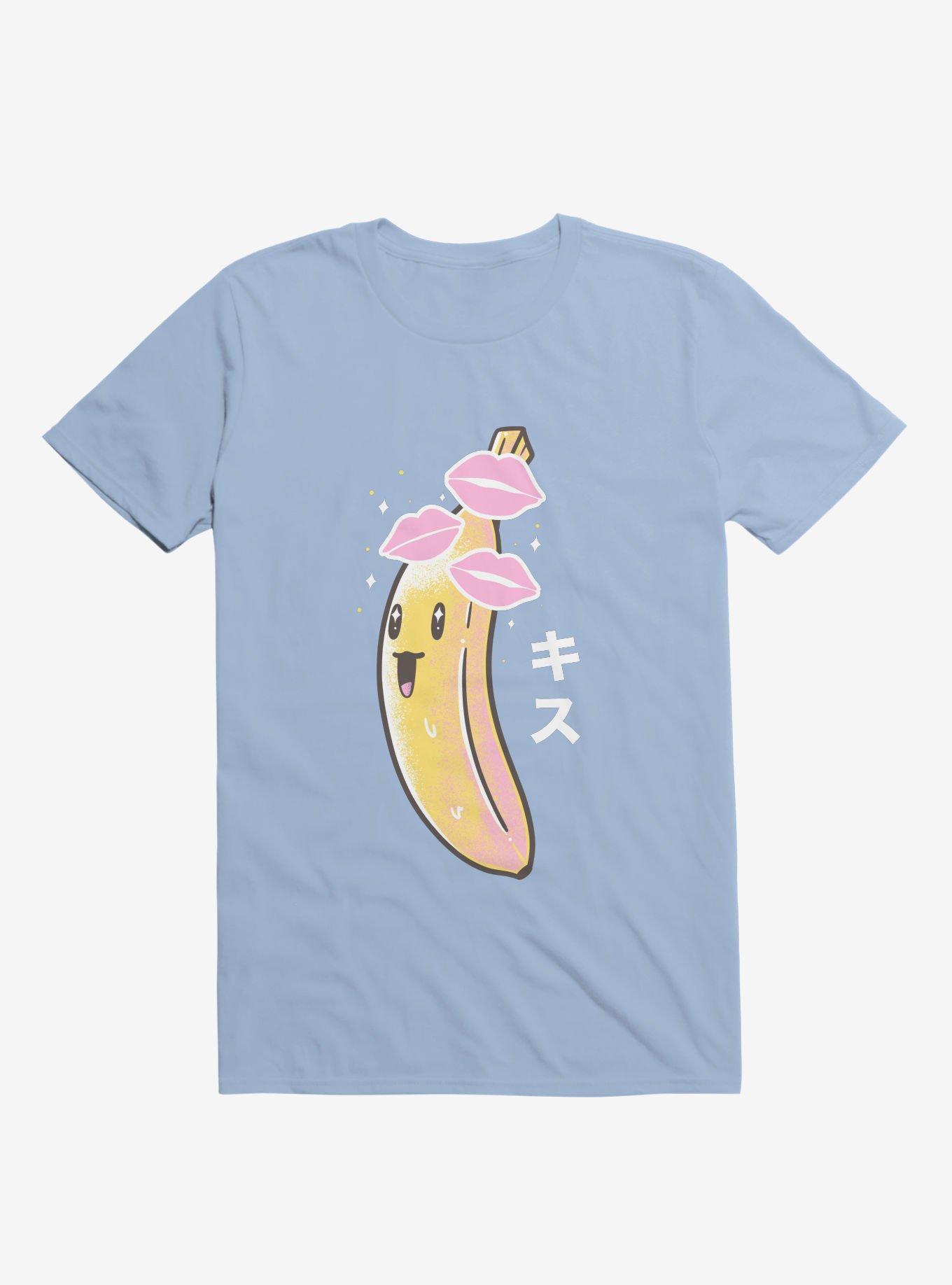 Banana Kisses Light Blue T-Shirt, , hi-res