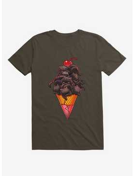 Cat Ice Cream Brown T-Shirt, , hi-res