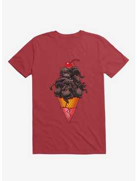Cat Ice Cream Red T-Shirt, , hi-res