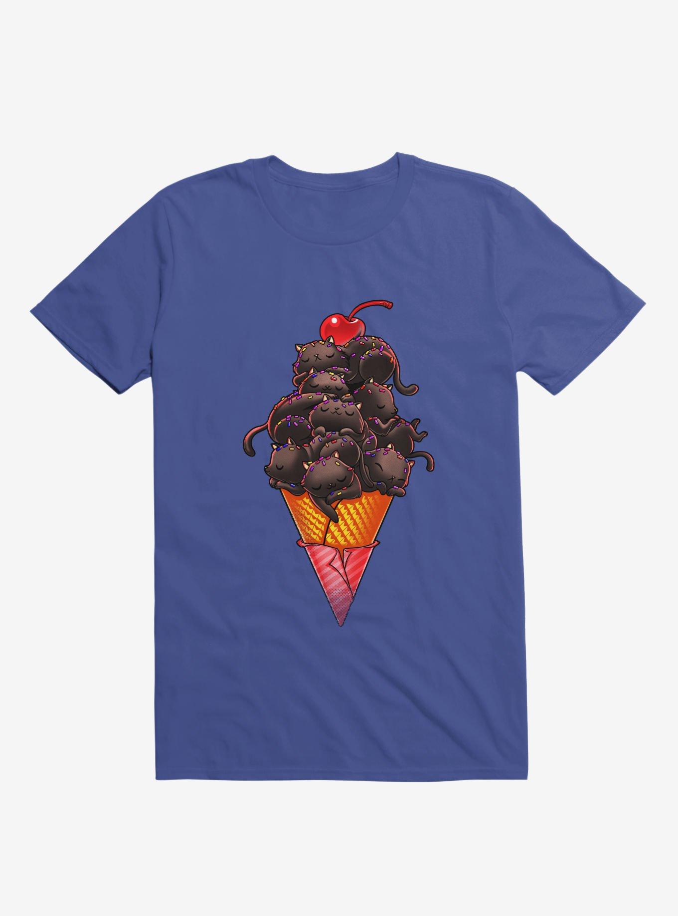 Cat Ice Cream Royal Blue T-Shirt, , hi-res